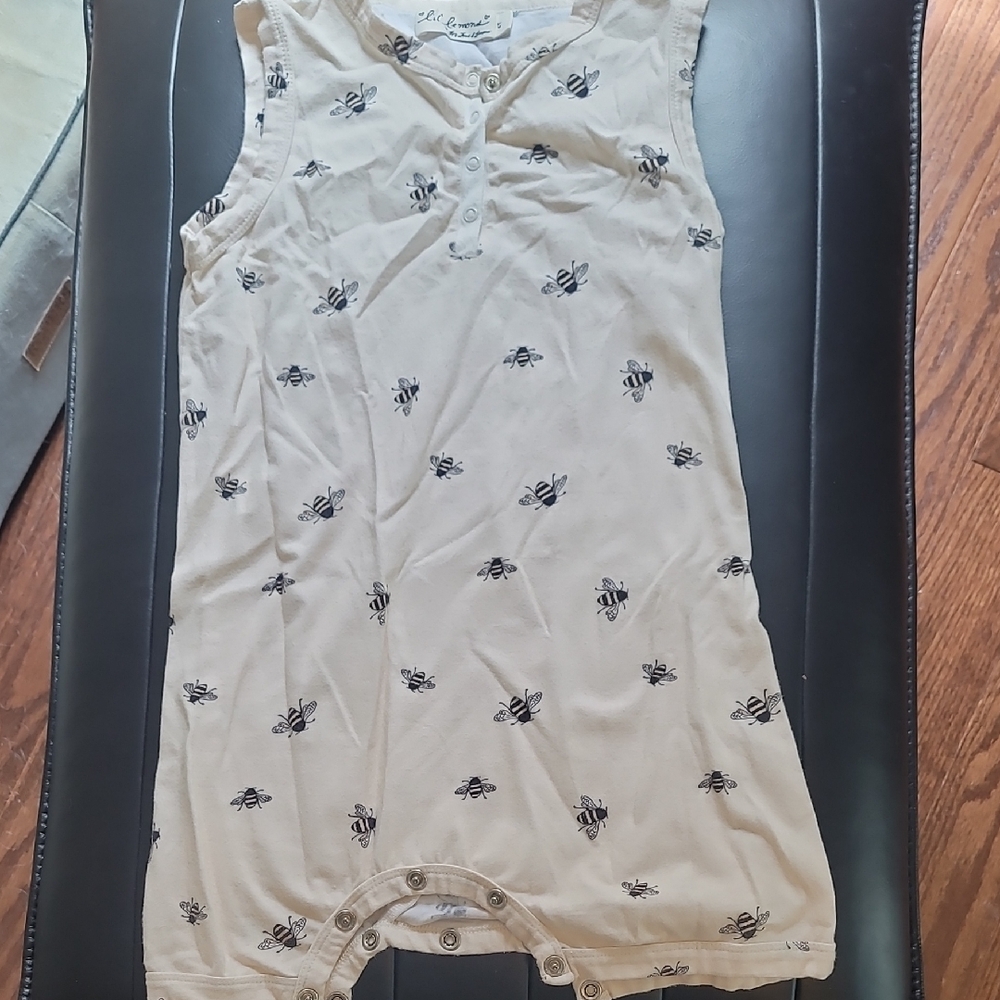 For Love And Lemons Cream Bee Print Kids One Piece